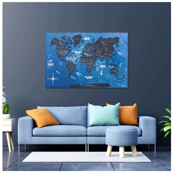 2D Cork Panel World Map