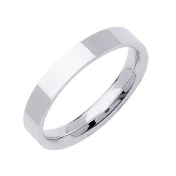 3mm Flat Plain Men's Wedding Band (14k White Gold)