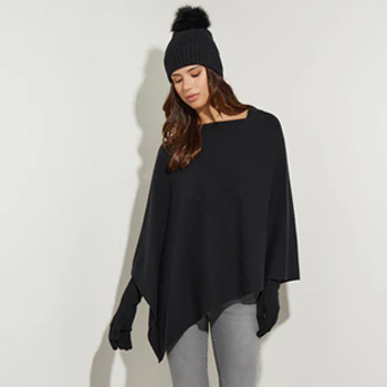 Asymmetrical Cashmere Poncho