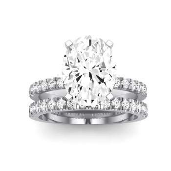 Dahlia GIA Natural Oval Diamond Bridal Set