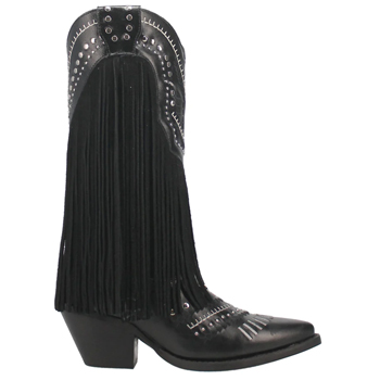 Gypsy Embroidery Studded Fringe Snip Toe Cowboy Boots