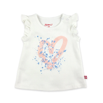 Heart Splatter Organic Cotton Flutter Top