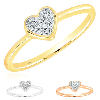 Rose Heart Stackable Ring