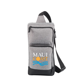 Heathered Gray Modesto Multi-Pocket Sling Bag - Personalization Available