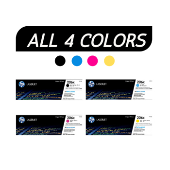 HP 206X SET (OEM) | 4-Pack | Original HP High-Yield Toner Cartridges - Black, Cyan, Magenta, Yellow