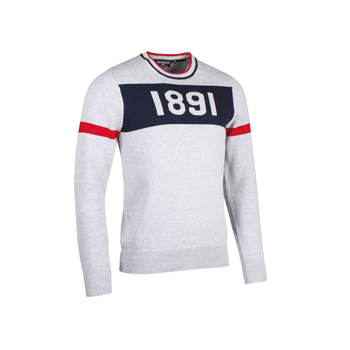 Mens and Ladies Crew Neck Contrast Chest Touch of Cashmere Heritage Sweater