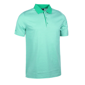 Mens Striped Mercerised Luxury Golf Shirt