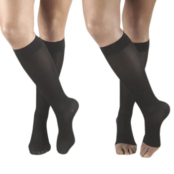 Absolute Support™ Microfiber Opaque Compression Knee Highs 20-30mmHg Firm Support – Open & Closed Toe