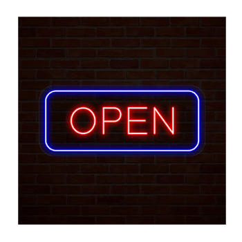 Multicolor Open Sign