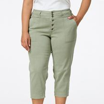 Plus Size Cropped Green Jeans