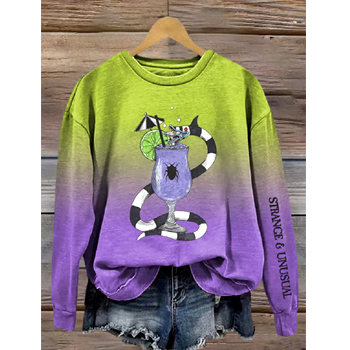 Print Round Neck Sweatshirt