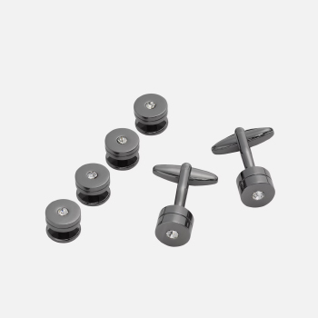 Pronto Uomo Crystal Cylinders Cufflink and Stud Set