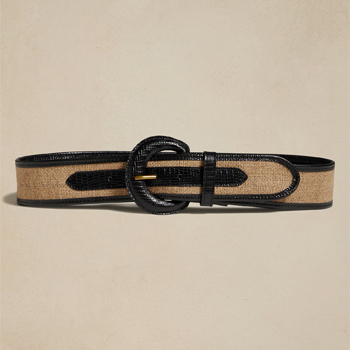 Riviera Linen + Leather Belt