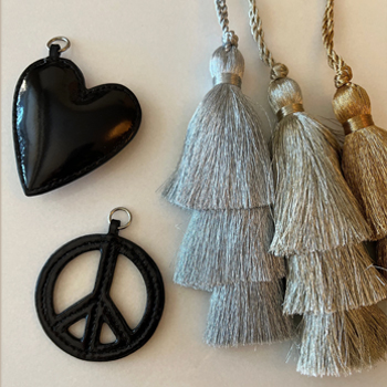 Set of Koala Charms- Black Heart and Peace Sign