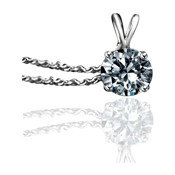 Round Silver Solitaire Pendant