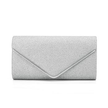 Silvery White Chains Shinning Magnetic Clutch Bag