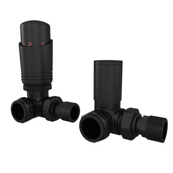 Trade Direct Modern, Thermostatic Valves, Black Corner - Standard 15mm