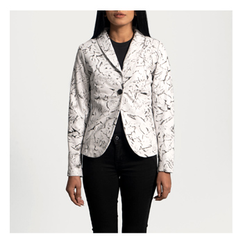 White Leather Blazer